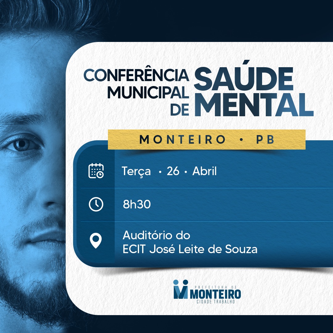 1ª Conferência de Saúde Mental de Monteiro tem inscrições abertas