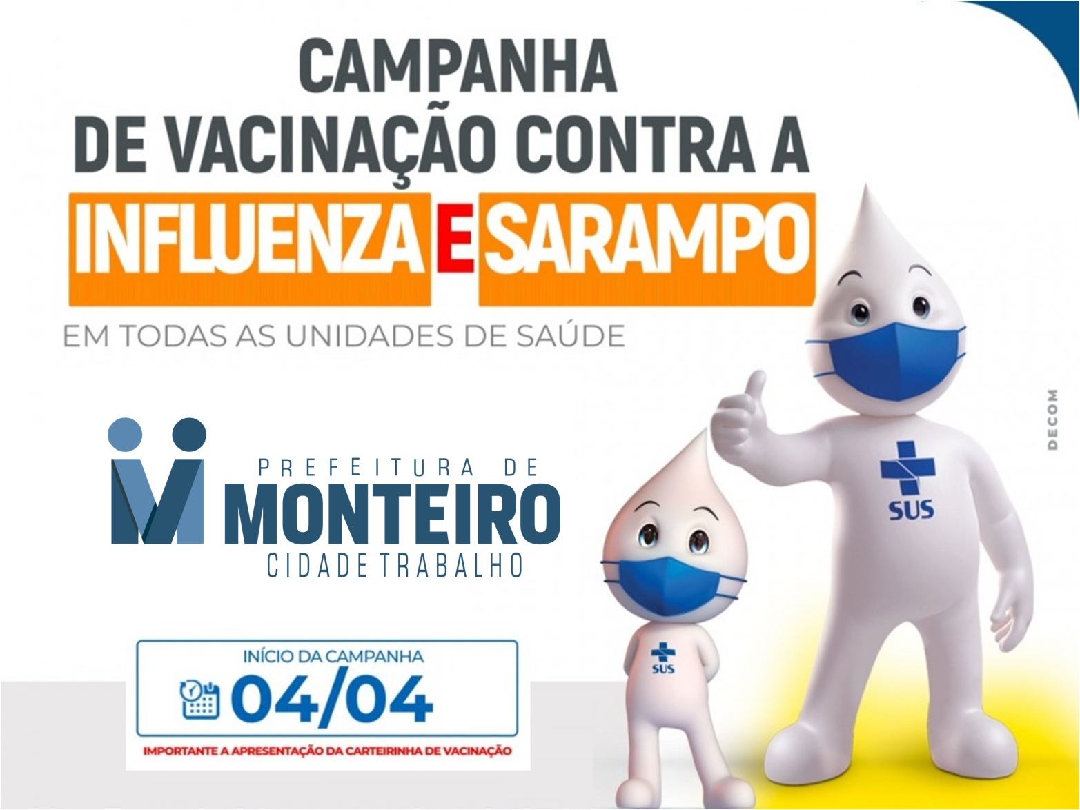 Secretaria de Saúde de Monteiro inicia Campanha de Vacinação contra Sarampo e Influenza