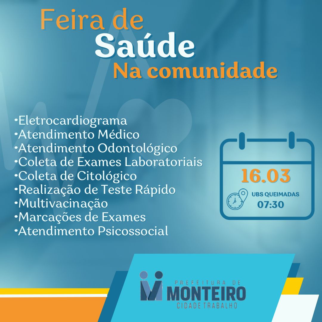 Secretaria De Saúde de Monteiro realiza feira de saúde na comunidade de Queimadas